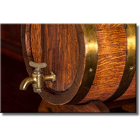 Beer Barrel Picture on Stretched Canvas, Wall Art Décor, Ready to Hang