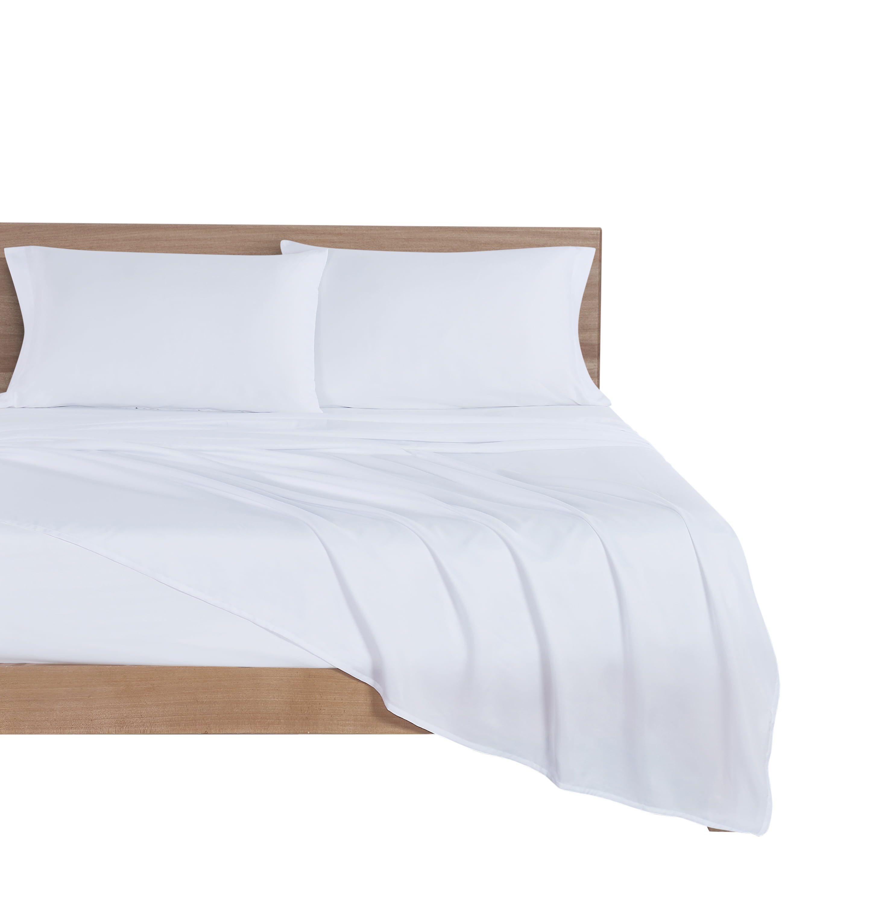 Mainstays Basic Value Microfiber Bed Sheet Set, Full, White, 4 Piece