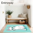 thumbnail image 3 of ODIKA 4'x6' Machine Washable Non-Slip Area Rug, Playful Kitty Yarn Art Beginner Needlework High Traffic Rug, White, 726795, 3 of 7