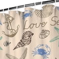 thumbnail image 3 of Ocean Theme Starfish Shower Curtain Liner - Marine Life Water Resistant Fabric, Washable Tropical Bathroom Decor for Coastal Homes,72x72in, 3 of 5