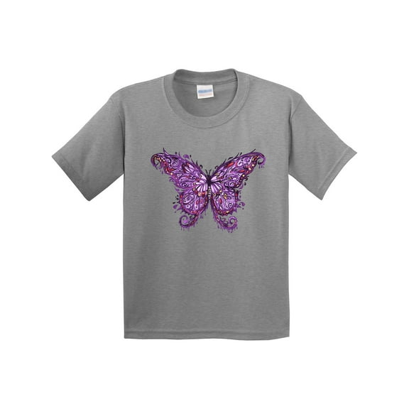 Inktastic Purple Ink Butterfly Youth T-Shirt