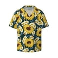 thumbnail image 4 of Salouo Sunflowers Pattern Cuban Collar Shirts for Men Button-Down Shirt Men's Short Sleeve Shirts Hawaiian Shirts Casual Shirts -Medium, 4 of 6