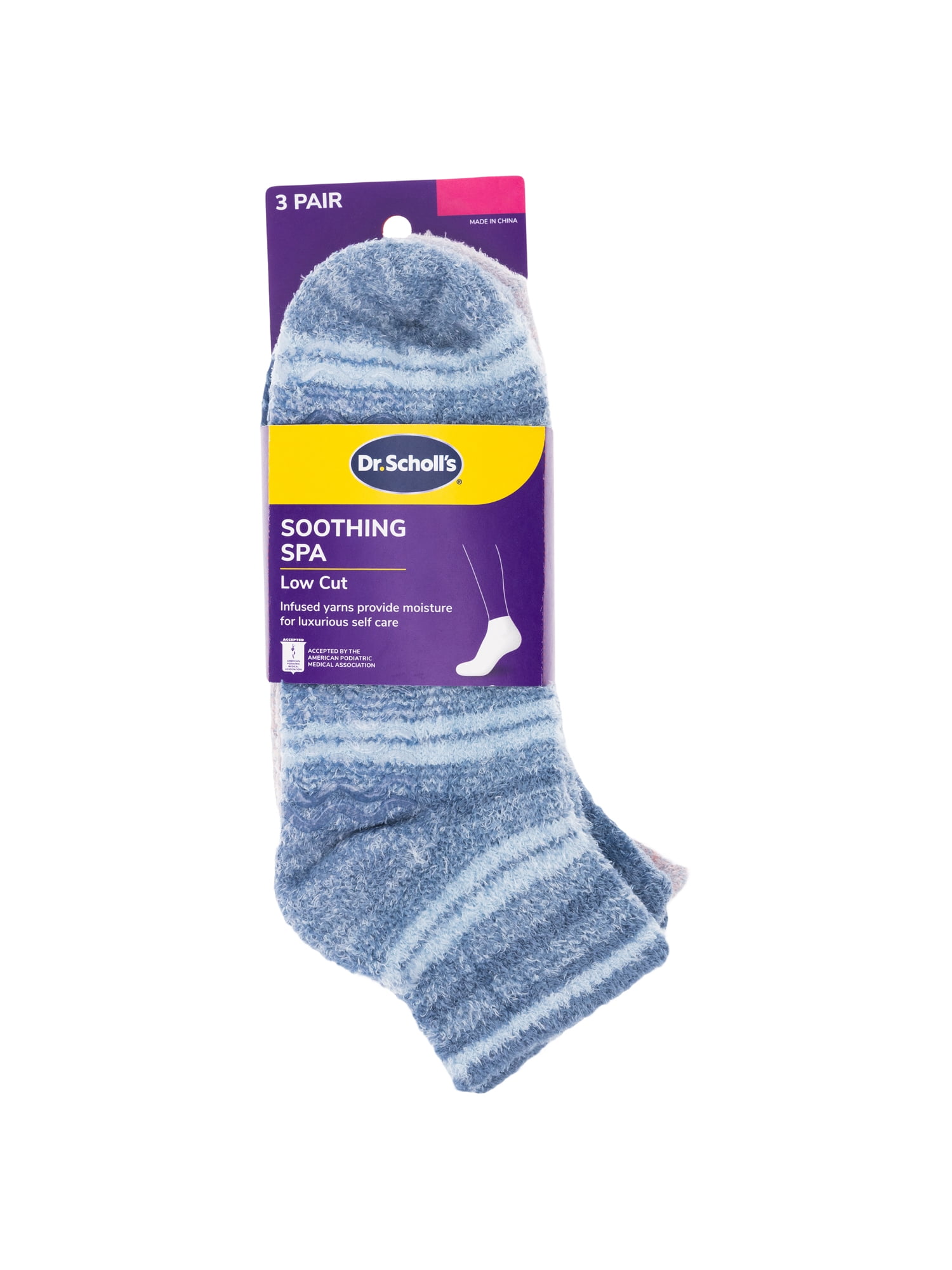 Dr. Scholl's Women's Lowcut Spa Gripper Socks, 3 Pack, Size 4-10
