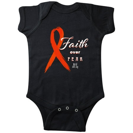 

Inktastic Faith Over Fear World AIDS Day with Red Ribbon Gift Baby Boy or Baby Girl Bodysuit