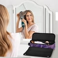 thumbnail image 6 of Hair Tool Organizer Bag with Heat Resistant Mat Removable Travel Storage Case for Hot Air Brushes Curling Irons Purple Butterfly Pattern, 6 of 8