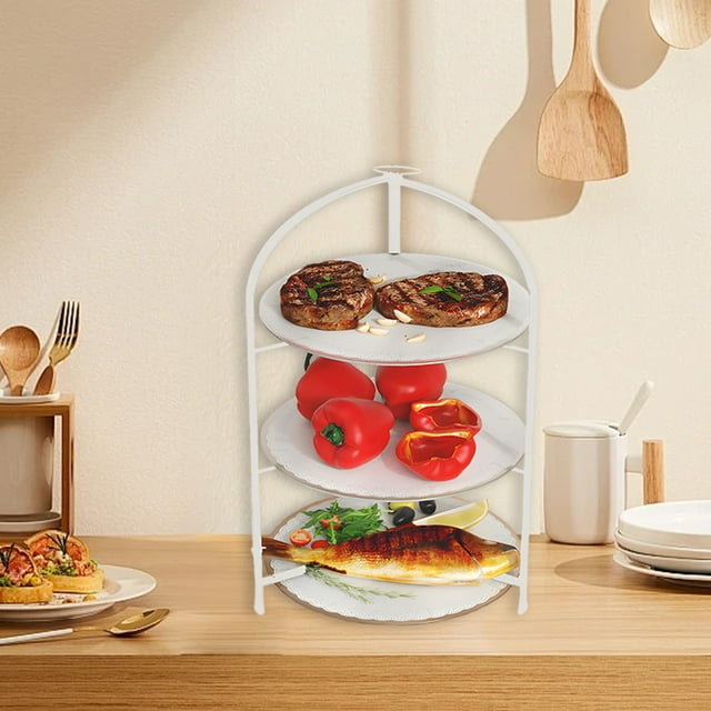 EGNMCR Kitchen Vegetable Rack Stackable Shelf Foldable Perforated Preparation Basin Vegetable preparation rack