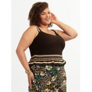 Jessica Simpson Women's and Women's Plus Saoirse Crochet Tank, Sizes XS-4X