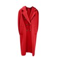 thumbnail image 6 of Lovskoo Womens Winter Coats Double Breasted Pea Coat Solid Color Lapel Pocket Button Long Woolen Coat Jacket Cardigan Jacket Trench Coat Overcoat Red, 6 of 7