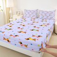 thumbnail image 4 of Homewish Dachshund Dog Queen Sheets,Cartoon Animals Queen Sheet Sets,Purple,4-Piece,1 Flat Sheet, 1 Fitted Sheet and 2 Pillowcases, 4 of 6