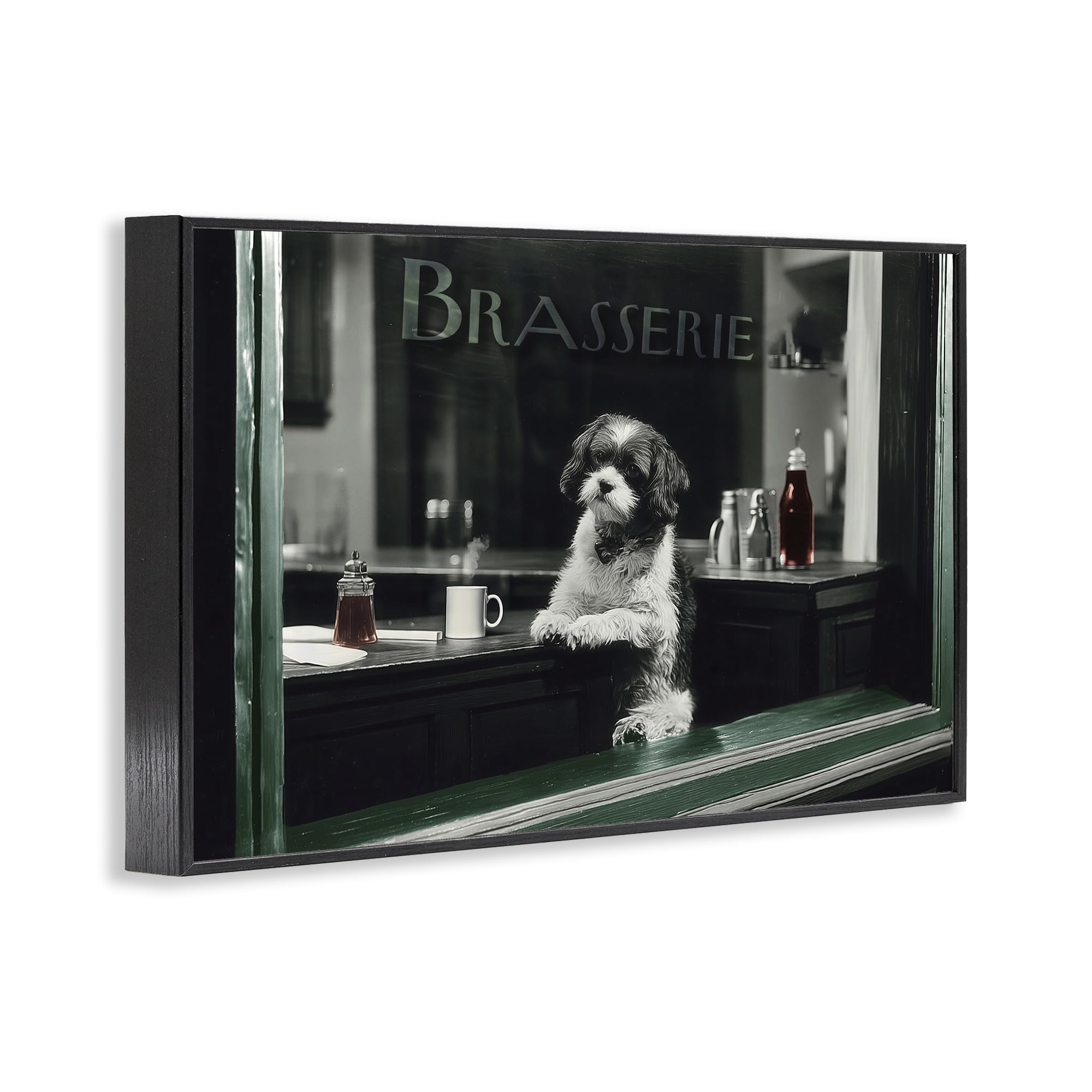 Stupell Industries Brasserie Vintage Dog in Window Black Framed Giclee Art, design by Annabelle Hall