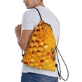 thumbnail image 3 of Bingfone Bees On Hive Honeycomb Drawstrings Backpacks Bags For Men Women Gym Drawstrings Bag, 3 of 9