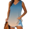 thumbnail image 2 of Ichuanyi Tank Tops for Women 2026 Summer Gradient Printed Top Shirts Casual Loose Fit V-Neck Sleeveless Tshirt Blouse, 2 of 8