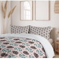 thumbnail image 6 of Ambesonne Jungle Duvet Cover Sets, Tigers and Monstera Leaves, 2-Queen, Blush Pale Teal White, 6 of 7