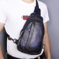 thumbnail image 3 of FloreceBien Al aire libre Casual Viajes Senderismo Té Crossbody Pecho Sling Bag Mochila Hombres Cuero, 3 of 5