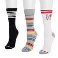 thumbnail image 3 of MUK LUKS Women's 3 Pack Cotton Compression Rib Crew Socks, 3 of 6