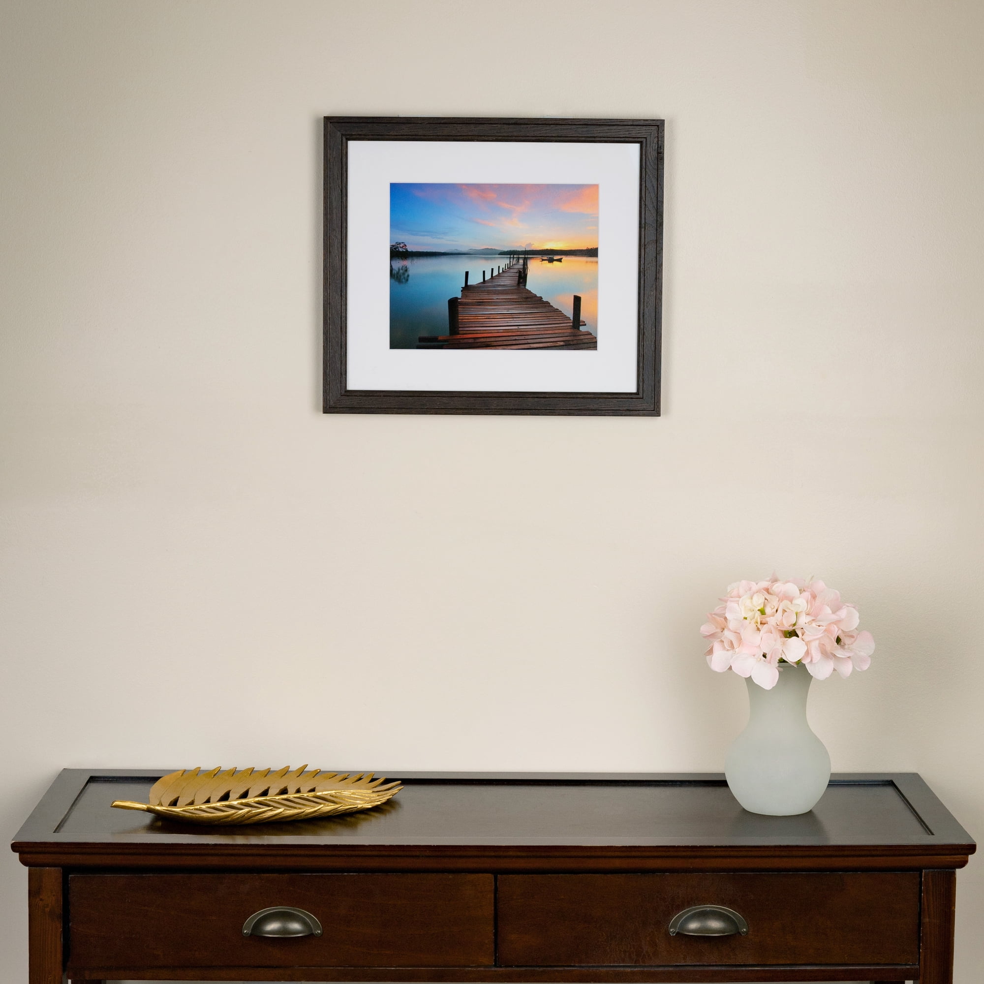 ArtToFrames 18x24 Inch Walnut Picture Frame, This Brown Wood Poster Frame is Great for Your Art or Photos, Comes with 060 Plexi Glass (4106)