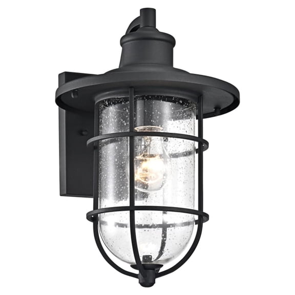 Lighting MARKUS Transitional 1 Light Textured Black Outdoor Wall Sconce 14" Height