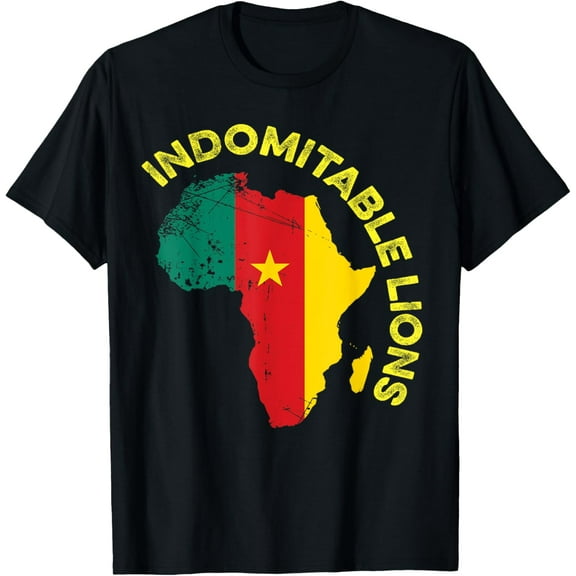 Indomitable Lions Cameroonian Soccer Funny Creative Graphic T-Shirt