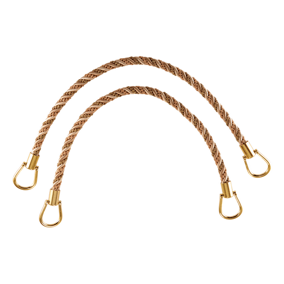 Beautiful Multi Twisted Rope Tieback with Metal Ring Tieback, 18" Spread (45.5cm), 1/2" (1cm) Thick # IRTBM,, Prairie Beige #3853 (Light Beige, White Ivory, Light Orange) Set of 2