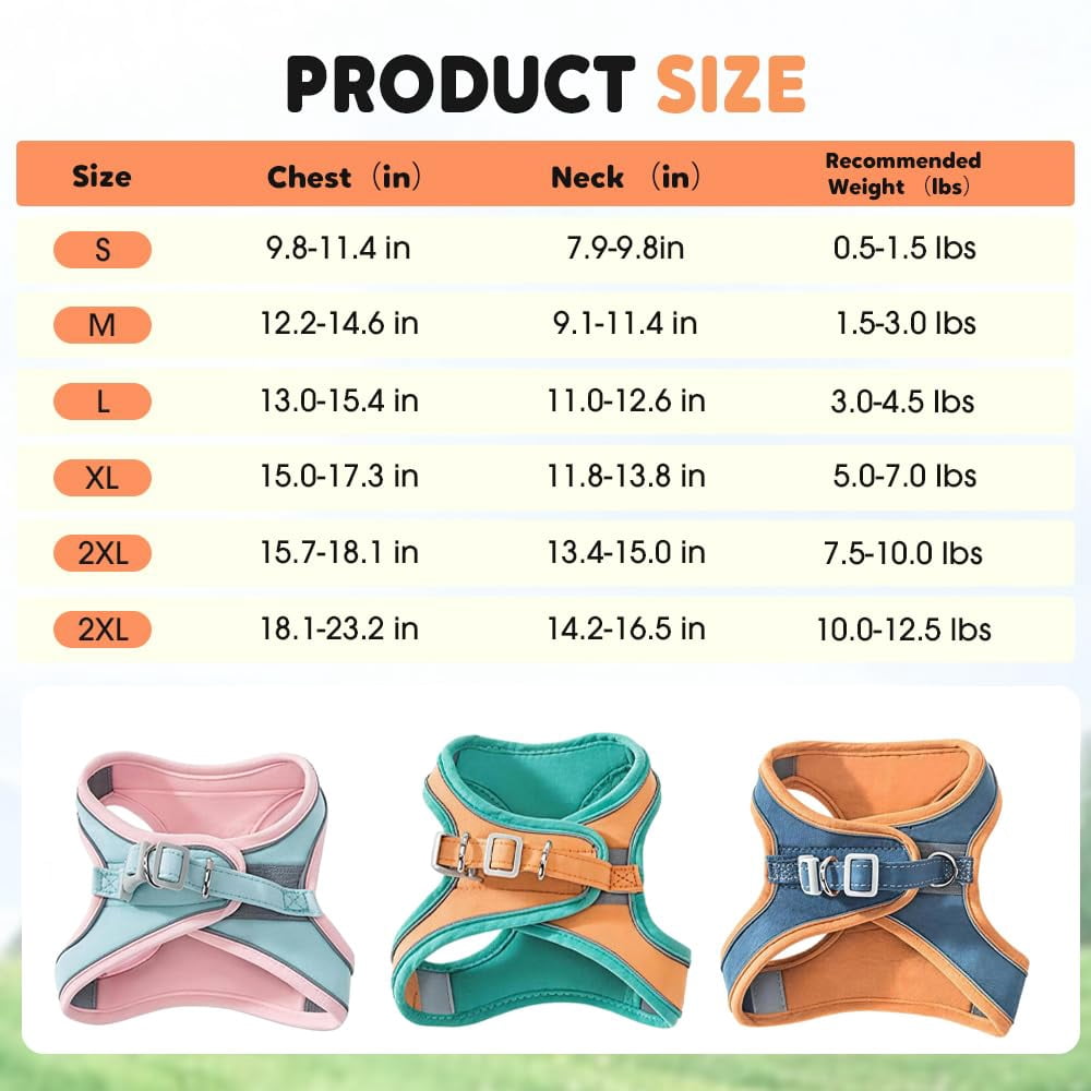 New Cat Harness and Leash Escape Proof, Reflective Adjustable Step-in Cat Harness, Soft Breathable Vest for Small Medium Cats Dogs Outdoor Walking