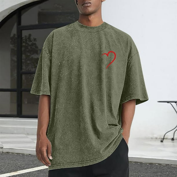 Tops para hombre, blusas y camisas de cuello redondo y manga corta para hombre, camisetas deportivas informales con estampado desgastado para hombre, blusas de cuello redondo y manga corta para hombre