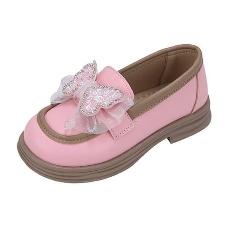 Shoes for Boys Boy s Girl s Hook And Loop School Formal Casual Leather Dress Shoes Kids Sneakers Pink 9.5 Years-10 Years