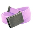 thumbnail image 1 of Boys School Uniform Distressed Silver Flip Top Military Belt Buckle with Canvas Web Belt Large Pastel Purple, 1 of 2