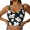 thumbnail image 2 of Haiem Lilies Flowers Pattern Womens Sports Bra - U Neck Padded Low Impact Yoga Bra Workout Crop Top Gym Moisture-Wicking Workout Vest -XX-Large, 2 of 9