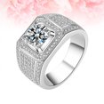 thumbnail image 3 of Anillo de circonita con baño de platino y diamantes de imitación para hombre (talla 7 de EE. UU.), 3 of 8