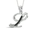 thumbnail image 3 of JewelersClub Black Diamond Accent Sterling Silver A TO Z Initial Pendant, 18", 3 of 4