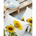 thumbnail image 3 of Outdoor Throw Pillow Cover Spring Blooming Sunflowers White Waterproof Cushion Covers 2 Pack Farm Green Leaves Floral Pillow Cases Home Decoration for Patio Garden Couch Sofa, 3 of 7