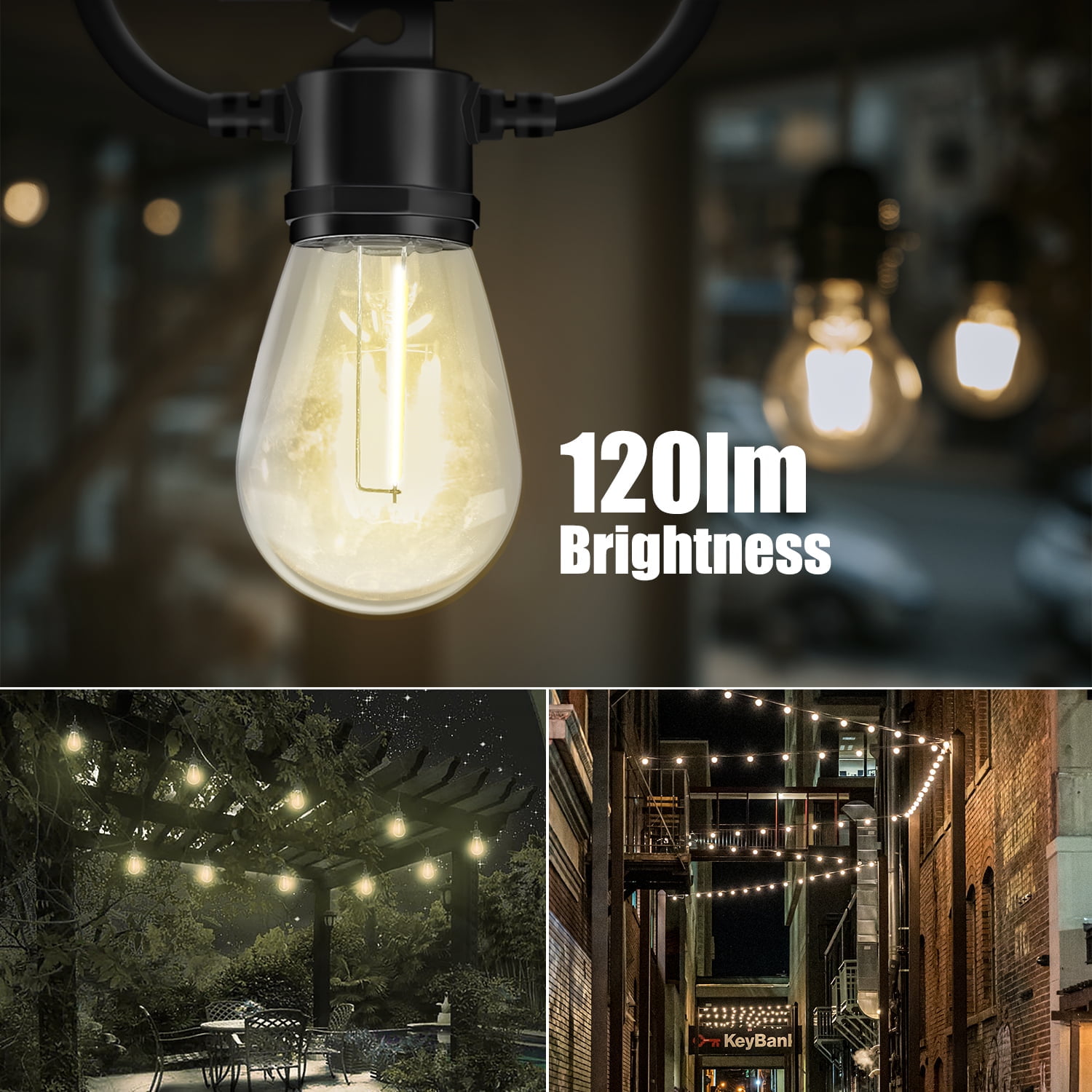 Better Homes & Gardens Solar LED String Lights, 34'