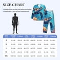 thumbnail image 4 of Fotbe Colorful Underwater Plant Turtle Pijama de Hombre con Estampado de Manga Larga, Conjunto de 2 Piezas, Ropa de Dormir Suave y Cómoda con Bolsillos-Small, 4 of 7