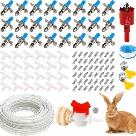Rabbit waterer with double spring spout: suitable for rabbit breeding