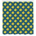 thumbnail image 3 of Yellow and Blue Shower Curtain, Canna Lily Flower Pattern on Blue Backdrop Blooming Foliage, Fabric Bathroom Set with Hooks, 69W X 70L Inches, Blue Yellow and Orange, by Ambesonne, 3 of 3