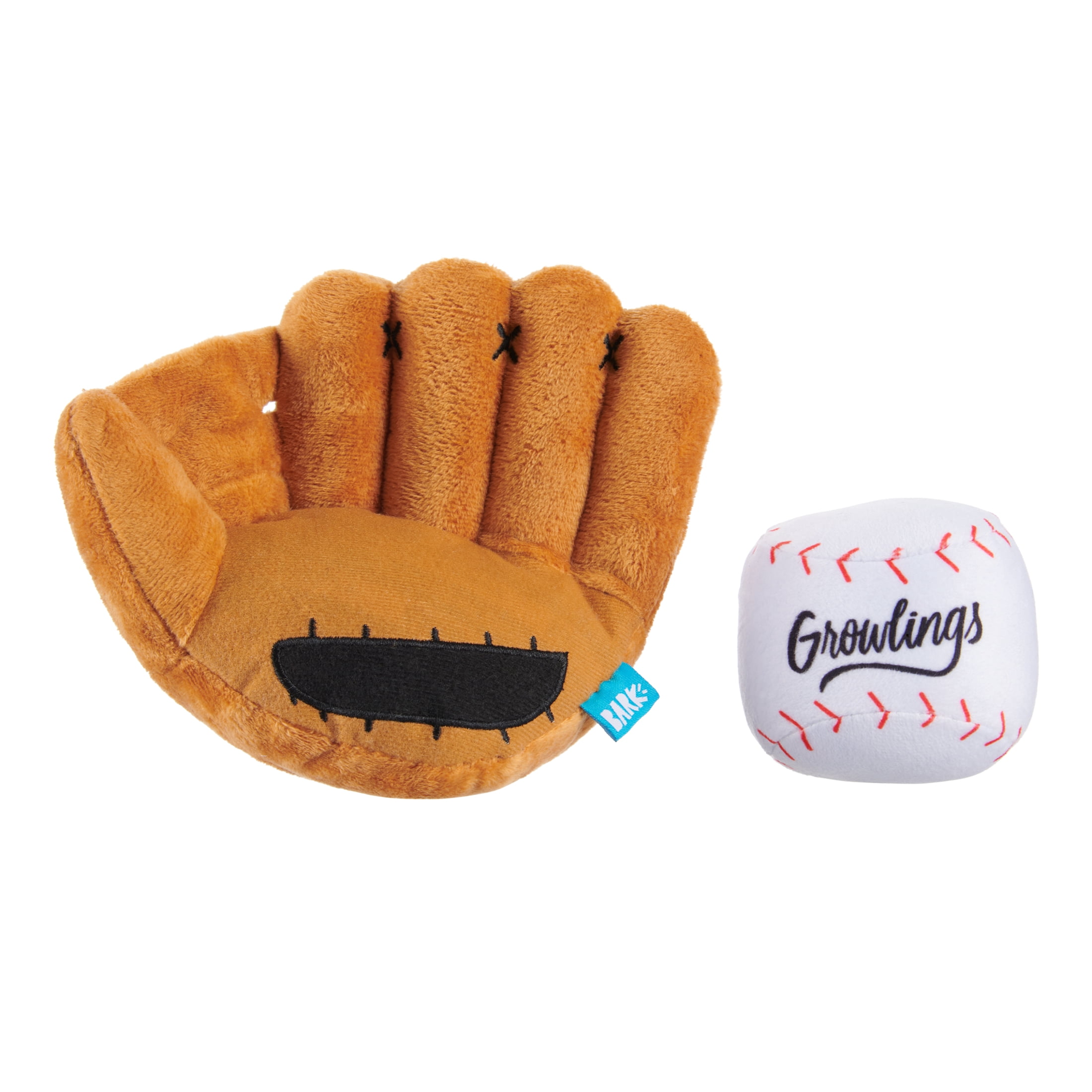 BARK Growlings Baseball Glove & Ball - Yankee Doodle Multi-Part Dog Toy