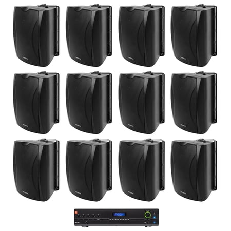 JBL VMA1120 70v Bluetooth Amplifier+12) Black 5.25 Wall Speakers For Restaurant