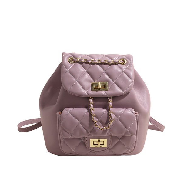 Mochila pequeña con cadena de diamantes estilo Chanel para mujer, nueva moda 2025, bolso de estudiante sencillo, bolso de hombro versátil de alta gama