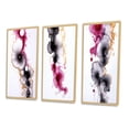 thumbnail image 3 of Designart "Ethereal Elegance Magenta Ink Clouds VI" Abstract Painting Framed Wall Art Set Of 3 - Gold Modern Frame Gallery Wall Set For Home Decor, 3 of 6
