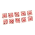 thumbnail image 5 of Juego de dados JAAS 20 piezas transparentes con puntos rosas, 5 of 5