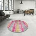 thumbnail image 4 of Ahgly Company Machine Washable Indoor Rectangle Contemporary Dark Pink Area Rugs, 8' x 10', 4 of 7