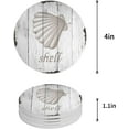 thumbnail image 1 of RYLABLUE Theme Shell Retro Wood Grain Set of 8 Round Coaster for Drinks, Absorbent Ceramic Stone Coasters Cup Mat with Cork Base for Home Kitchen Room Coffee Table Bar Decor, 1 of 5