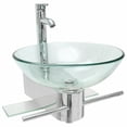 thumbnail image 3 of Lorixon Wall-mounted LV-002R Clear Tempered Glass 16.5-Inch Round Vessel Sink Pedestal set, 3 of 9