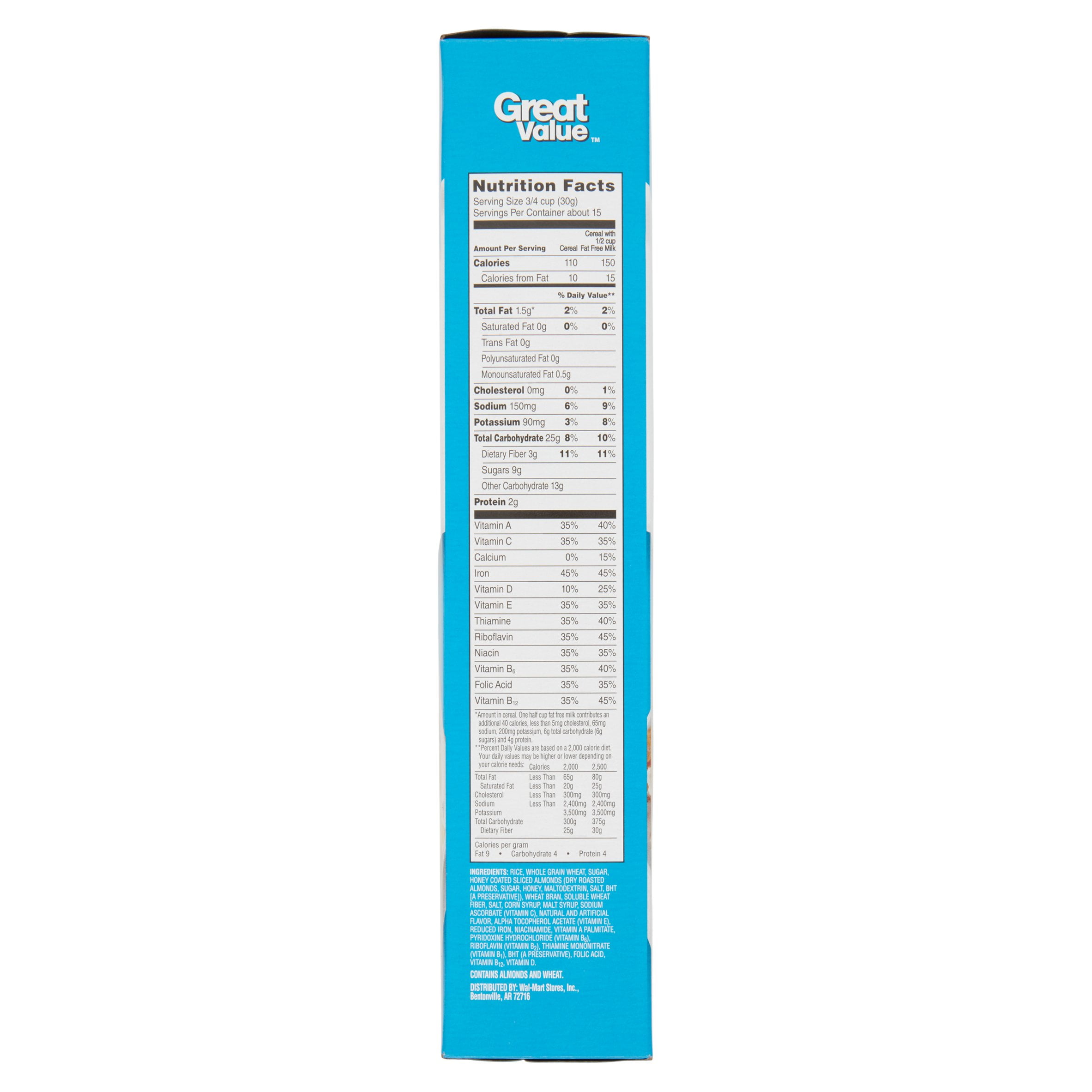 Great Value Vanilla Almond Awake Cereal, 16.3oz