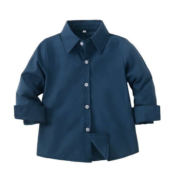 Esaierr Baby Little Boys Long Sleeve Shirt Button Casual Dress Shirt Gentleman T-Shirt Spring Autumn Cardigan Tops for Toddler Kids 12 Months - 6 Years
