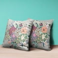 thumbnail image 4 of Amrita Sen Friendship Bouquet Throw Pillow with Removable Cover in Gray Pink Green 16x16, 4 of 5