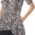 thumbnail image 5 of White Mark Short Sleeve Cold Shoulder Snake Print Tunic Top, Women's, S-XL, 5 of 6