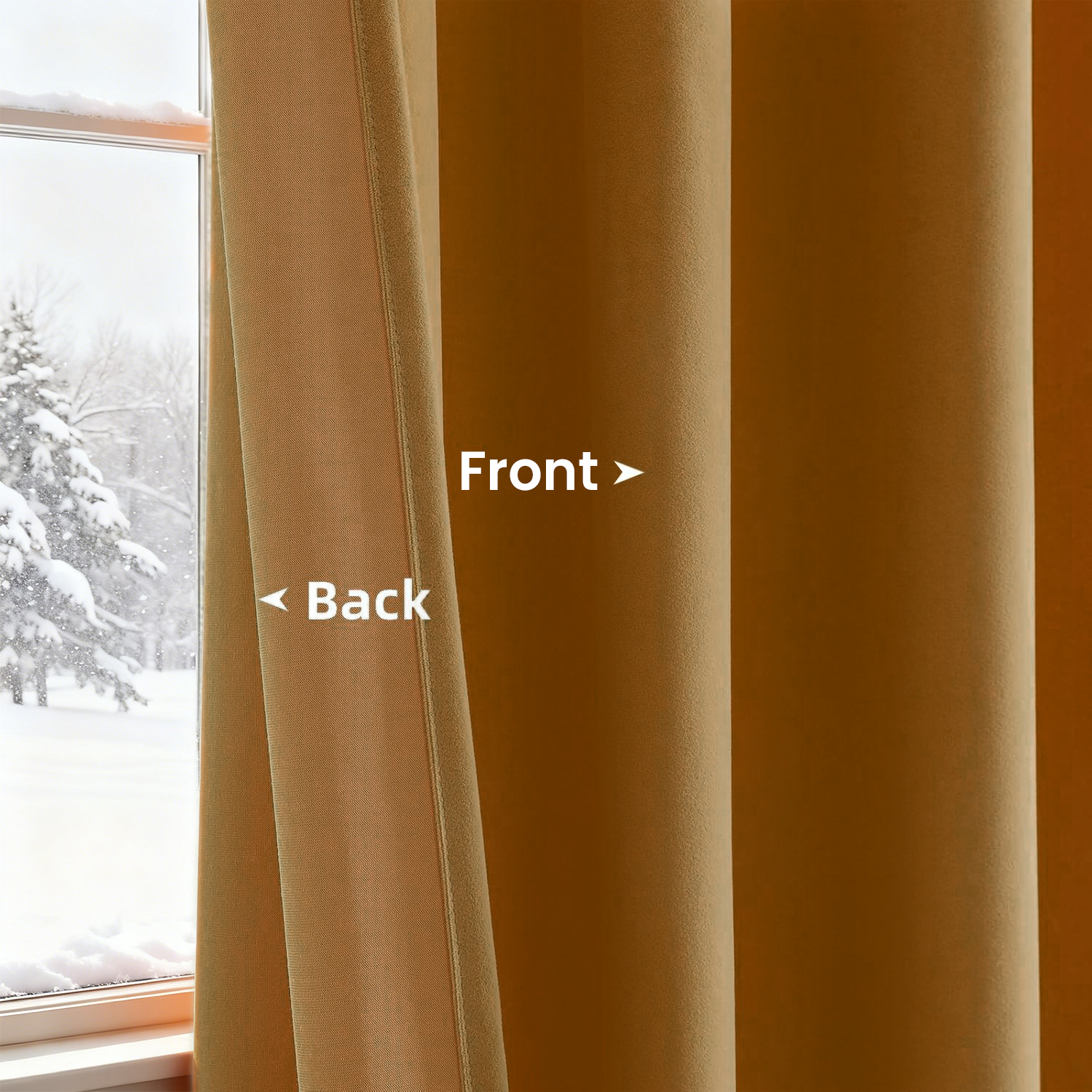 SUSIELADY Blackout Velvet Curtains, Thermal Insulated, Noise-Reducing, Soundproof, Light-Blocking, Room Darkening Drapes, 2 Panels, Grommet for Living Room & Bedroom, 52 x 84 in, Mustard Yellow