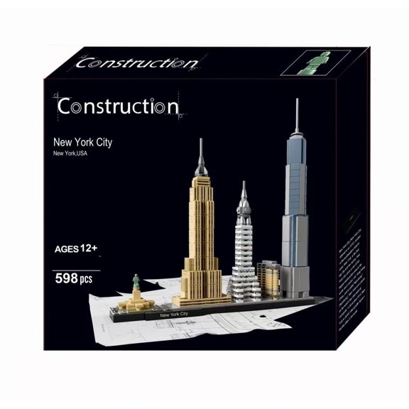 Famous City New York Skyline architectural model building block Components (598 pieces)