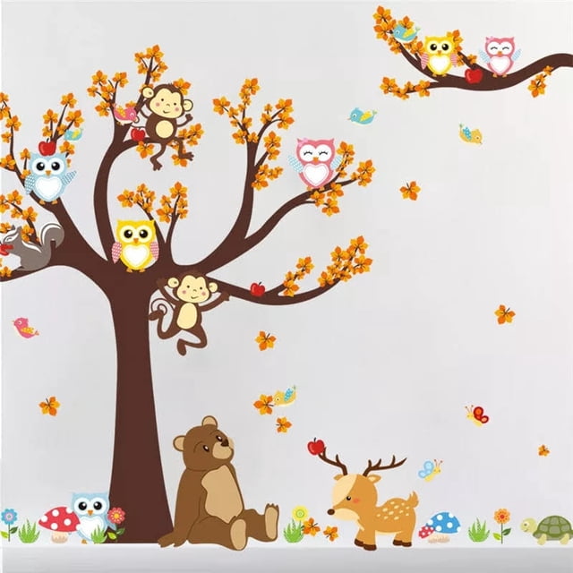 Vinil Infantil Decorativo Bebé Niño Niña Oso Árbol Hojas H&JESS VINIL INFANTIL